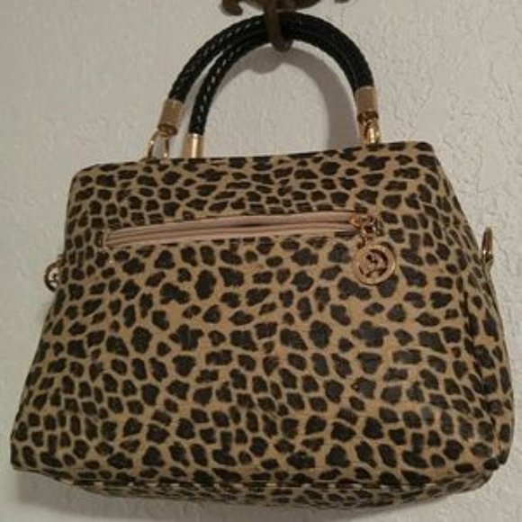 Jingpin Faux Leather Bag with Woven Handles - Picture 3 of 12